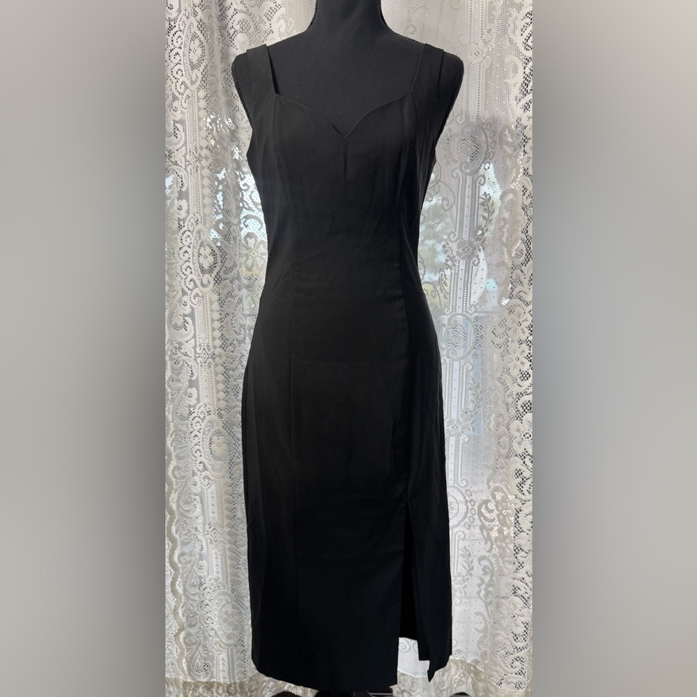 Lulu’s Take Me Out Tonight Black Midi Dress Sleeveless Size Small - Picture 2 of 8
